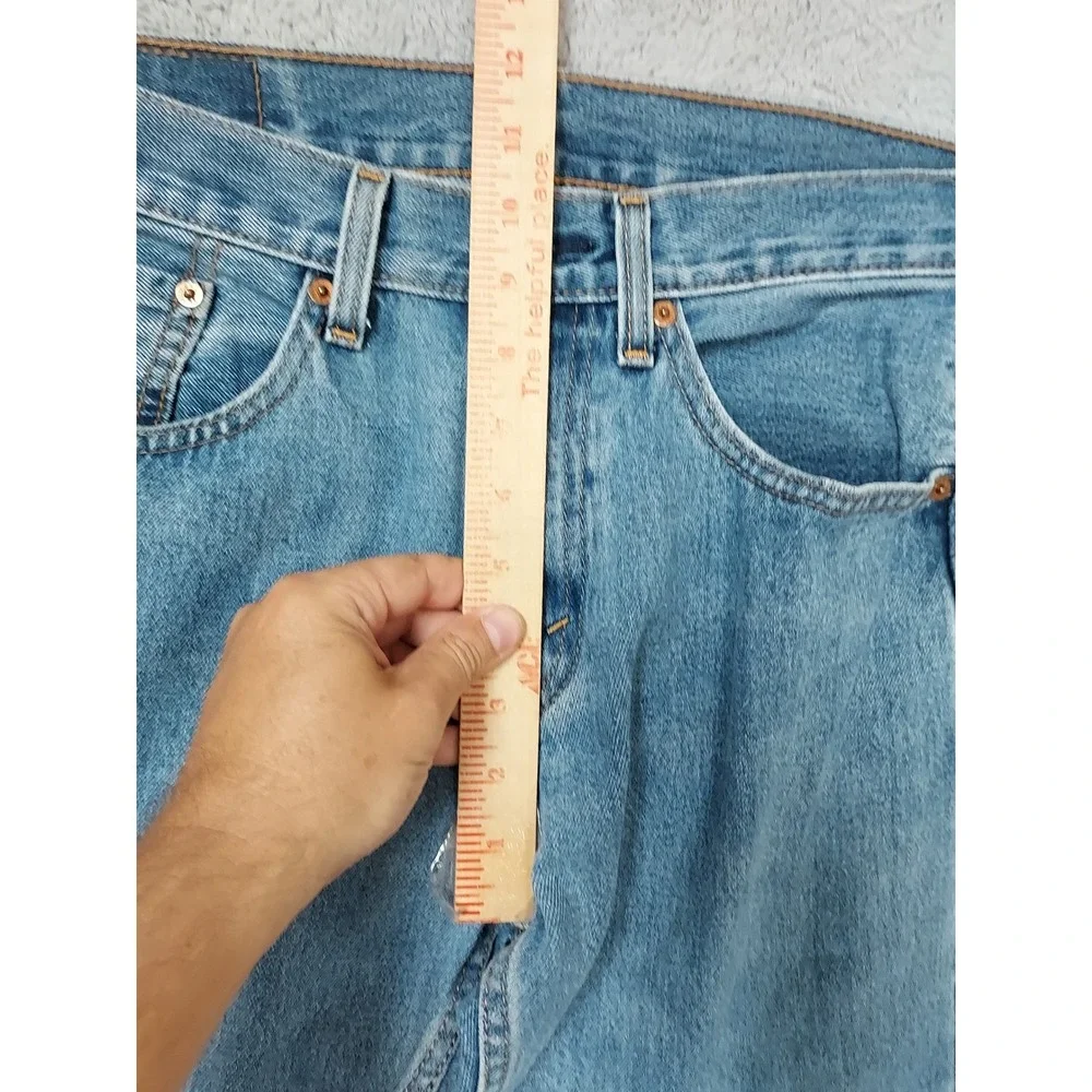 Levis 505 Jeans Mens 31x34 Straight Leg Denim Light Wash Blue Regular Fit Casual